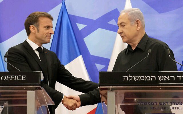 PM Netanyahu of Israel discusses the Red Sea, the border between Israel and Lebanon, and the Gaza War with Macron.
