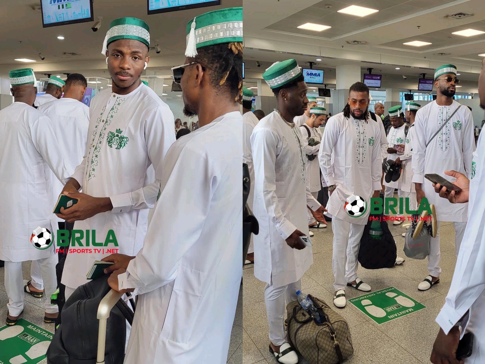 Images Of Super Eagles Players Flying From Lagos To Cote D'Ivoire To Participate In AFCON 2024