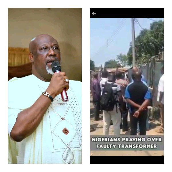 after seeing video of some Nigerians praying for a spoilt transformer Senator Dino Melaye reacts