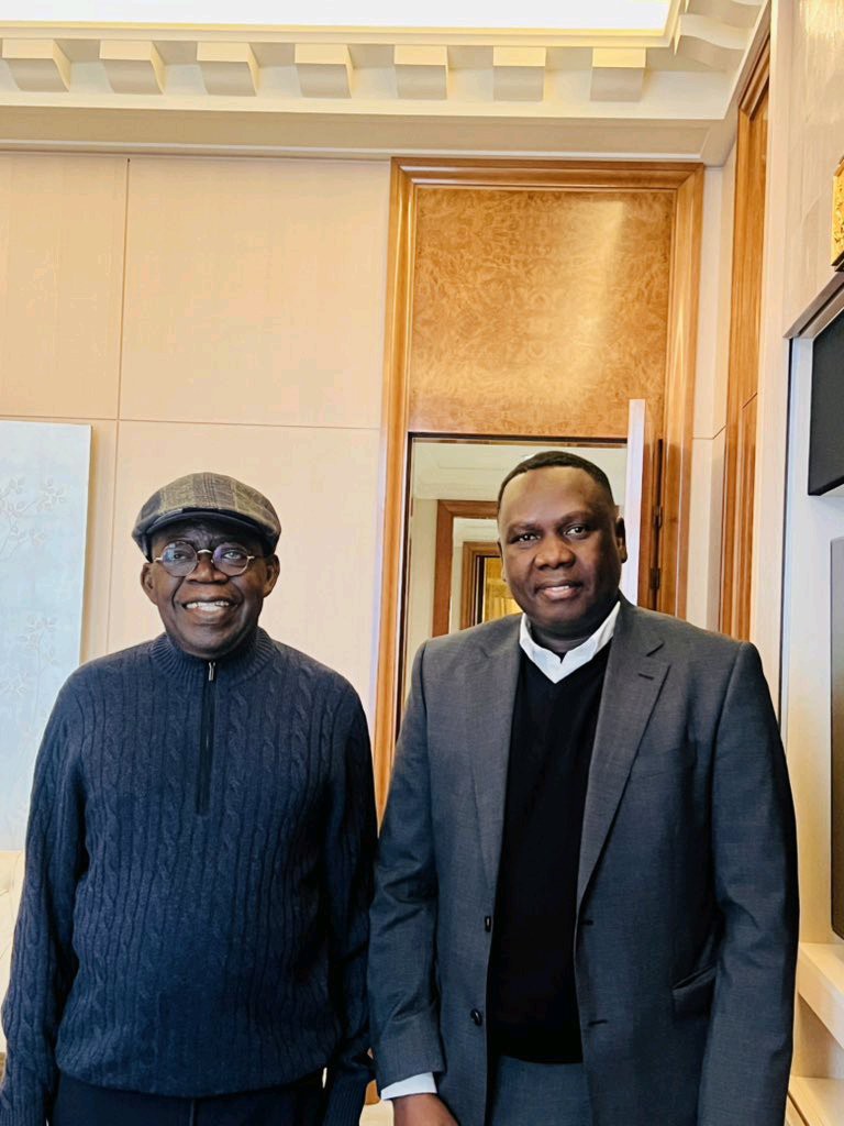 President Bola Ahmed Tinubu and Daniel Bwala met in Paris today (photo).
