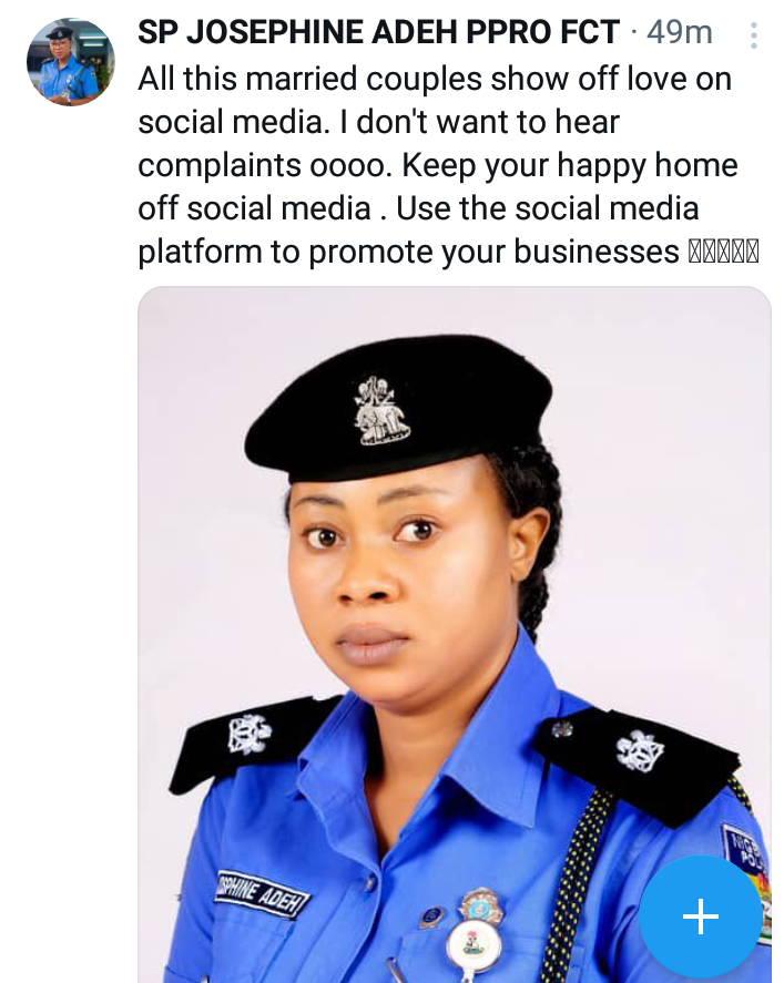 All these married couples that show off love on social media. I don't want to hear complaints - FCT police spokesperson 4