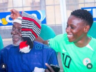 Ucheibe of the Super Falcons celebrates her team's victory over South Africa with heartfelt pictures with her father.