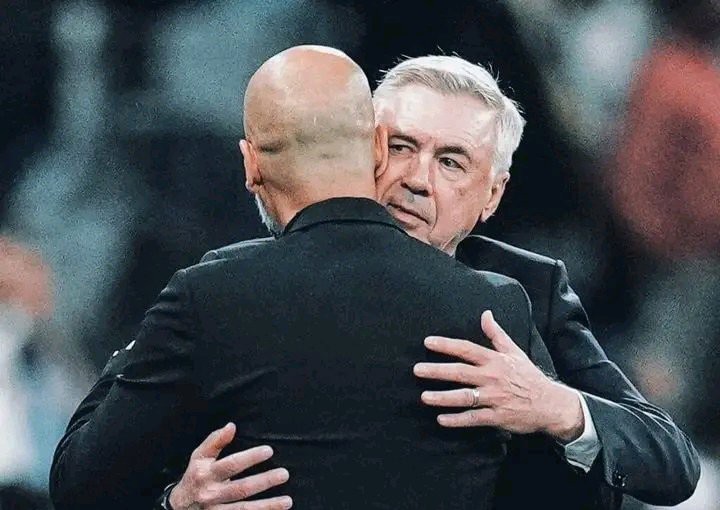 Carlo Ancelotti shares with Pep what he said following Real Madrid's victory over Manchester City this evening.