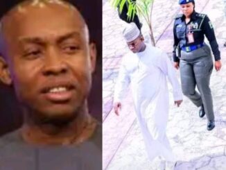 Mixed Reactions After Chidi Odinkalu Reveals Picture Of A Policewoman Protecting Yahaha Bello