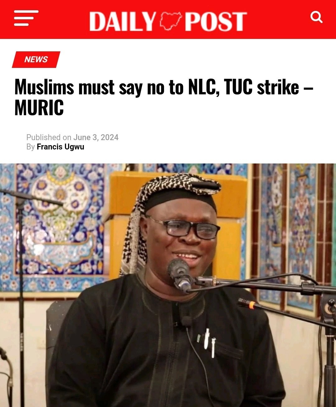 Today's Newsbreak: Muslims Must Say No To NLC, TUC Strike–MURIC, Nationwide Strike: NLC Urges Zamfara Workers To Comply With Directives